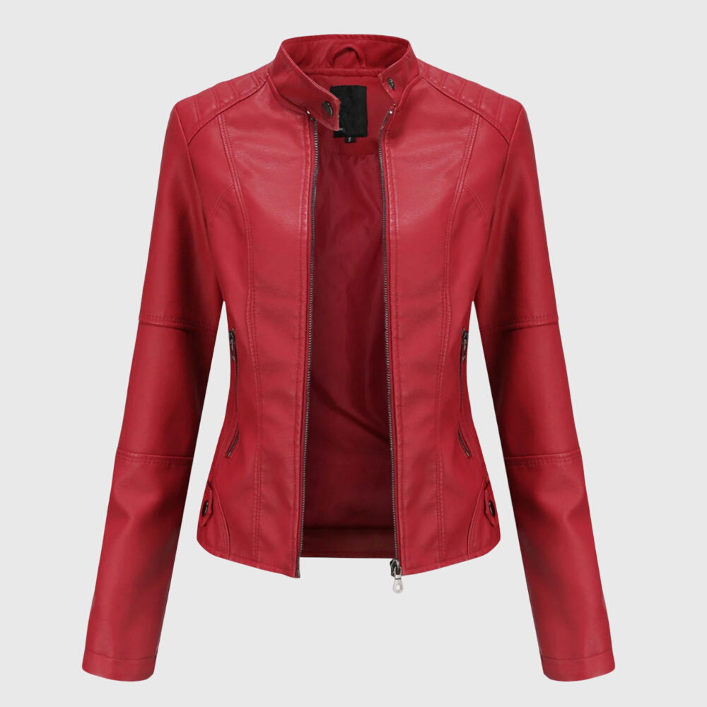 Leather Jacket with Tailored Elegance