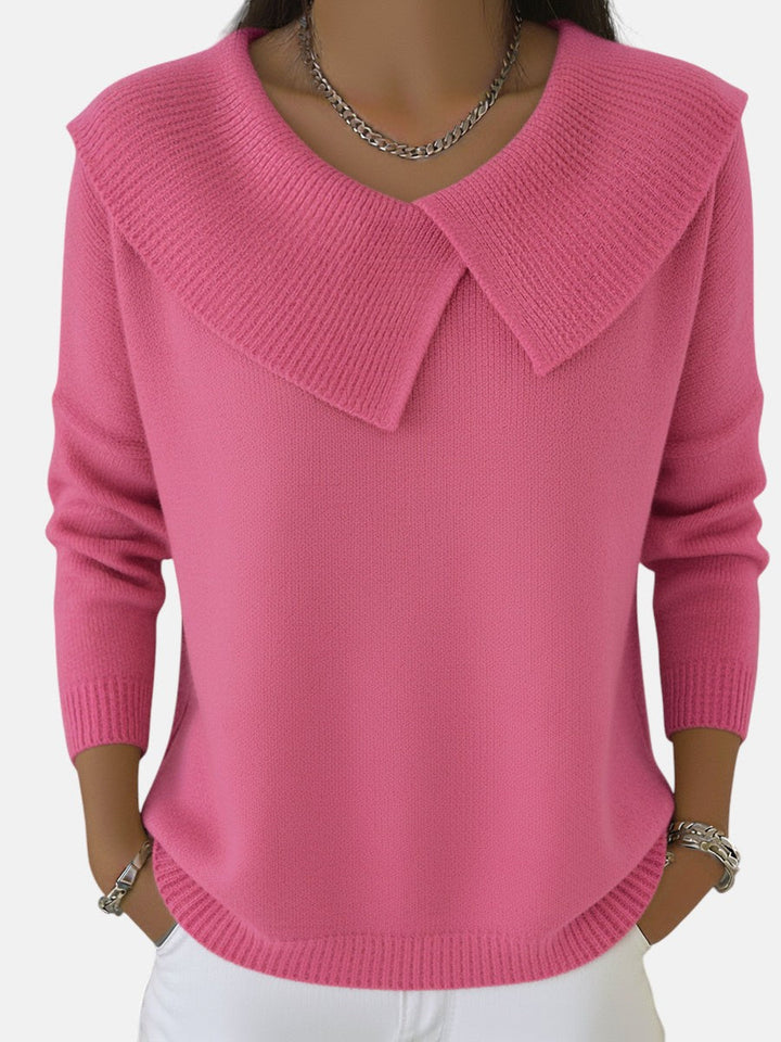 Warm Sweater with Luxurious Soft Collar