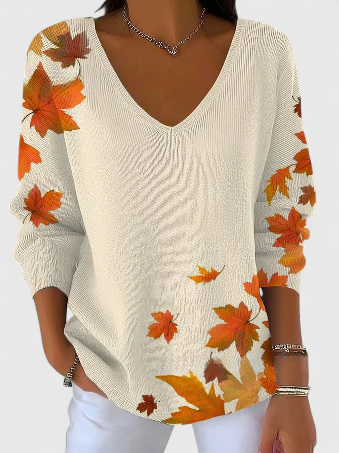 V-neck cashmere sweater in elegant silhouette