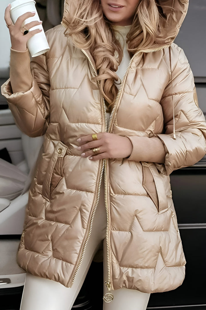 Elegant Hooded Winter Coat with Subtle Padding