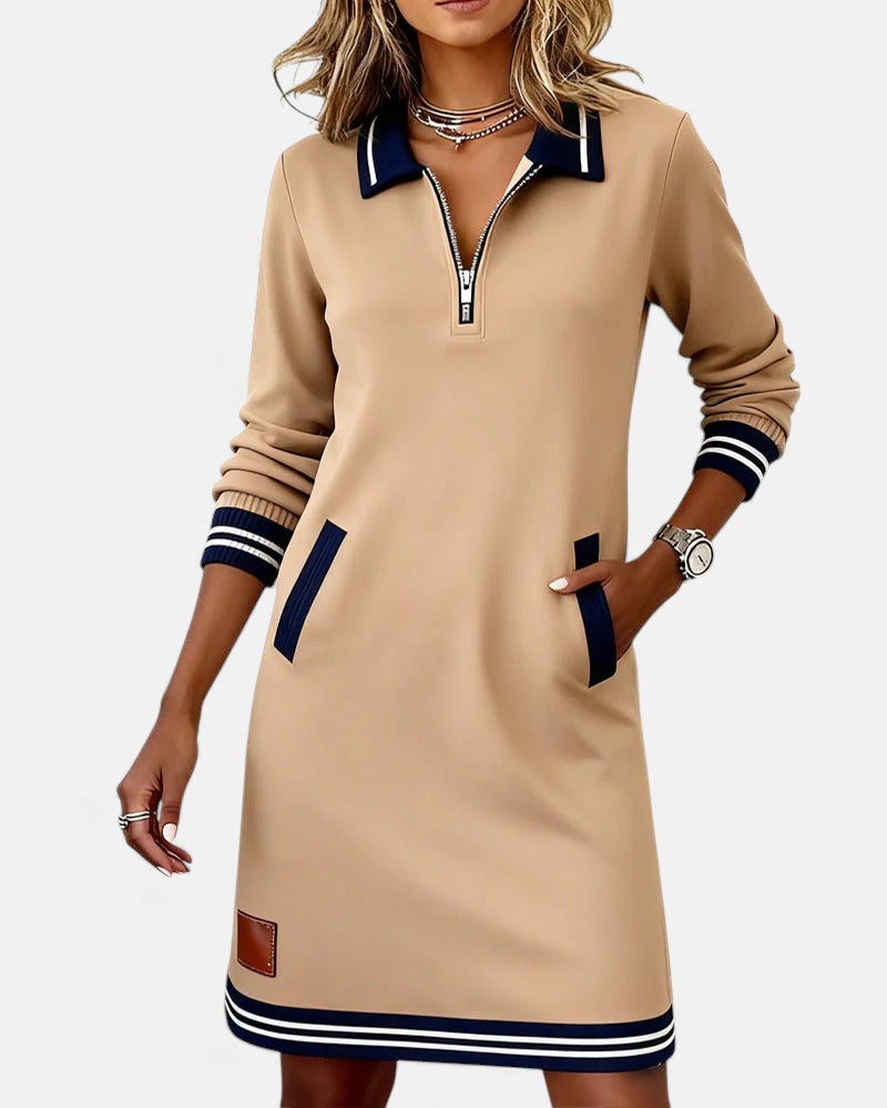 Chic Long-Sleeve Cotton Dress