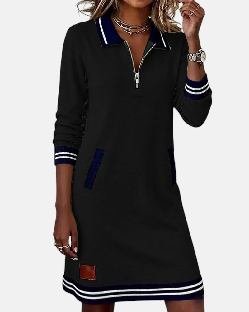 Chic Long-Sleeve Cotton Dress