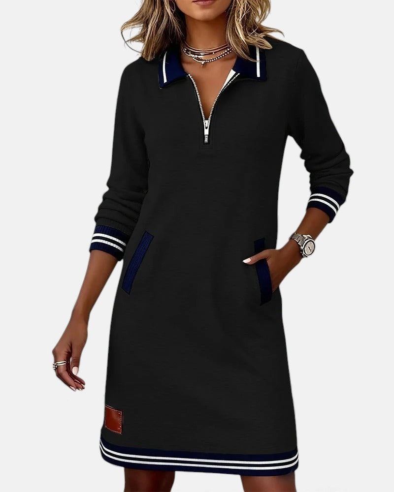 Chic Long-Sleeve Cotton Dress