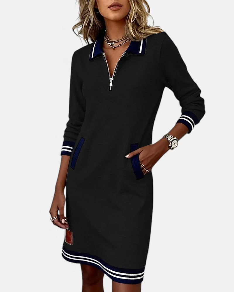 Chic Long-Sleeve Cotton Dress