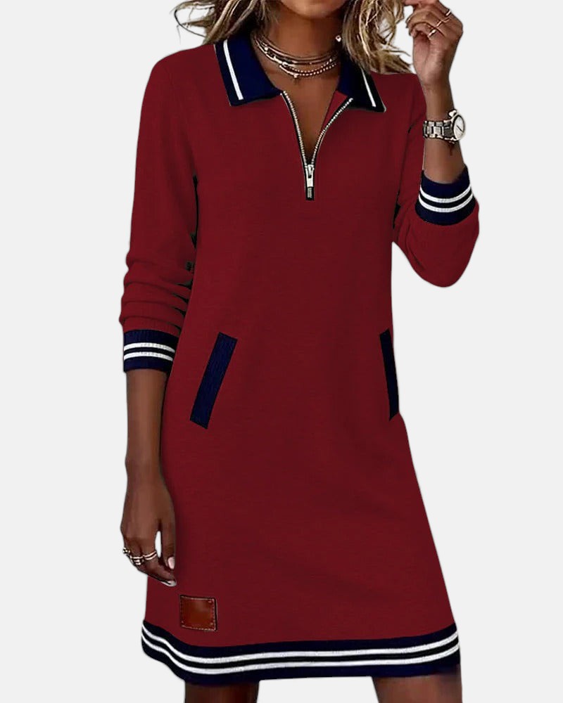 Chic Long-Sleeve Cotton Dress