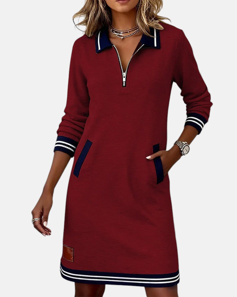 Chic Long-Sleeve Cotton Dress
