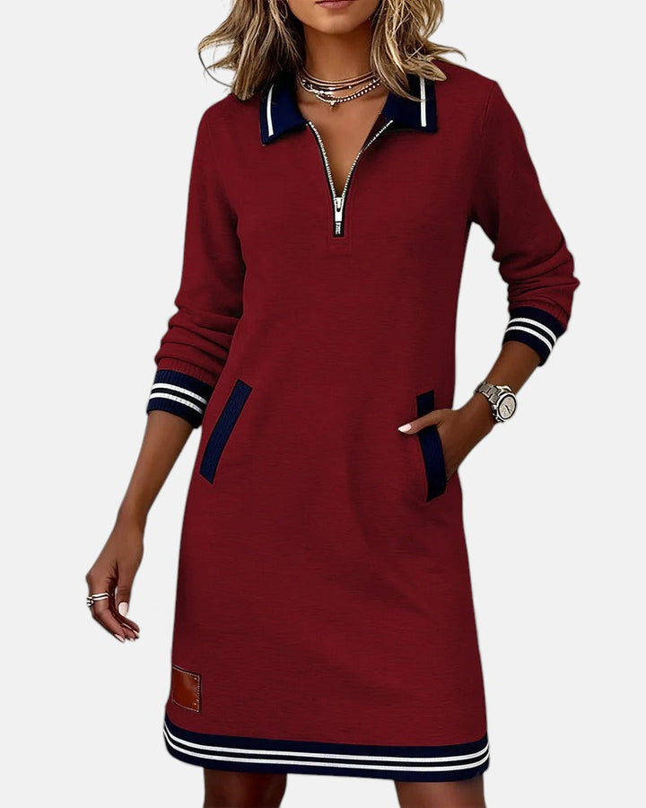 Chic Long-Sleeve Cotton Dress
