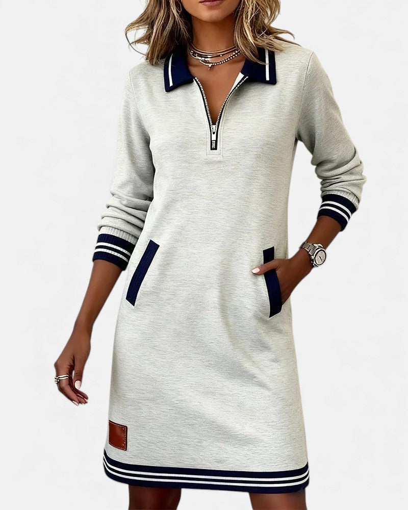 Chic Long-Sleeve Cotton Dress