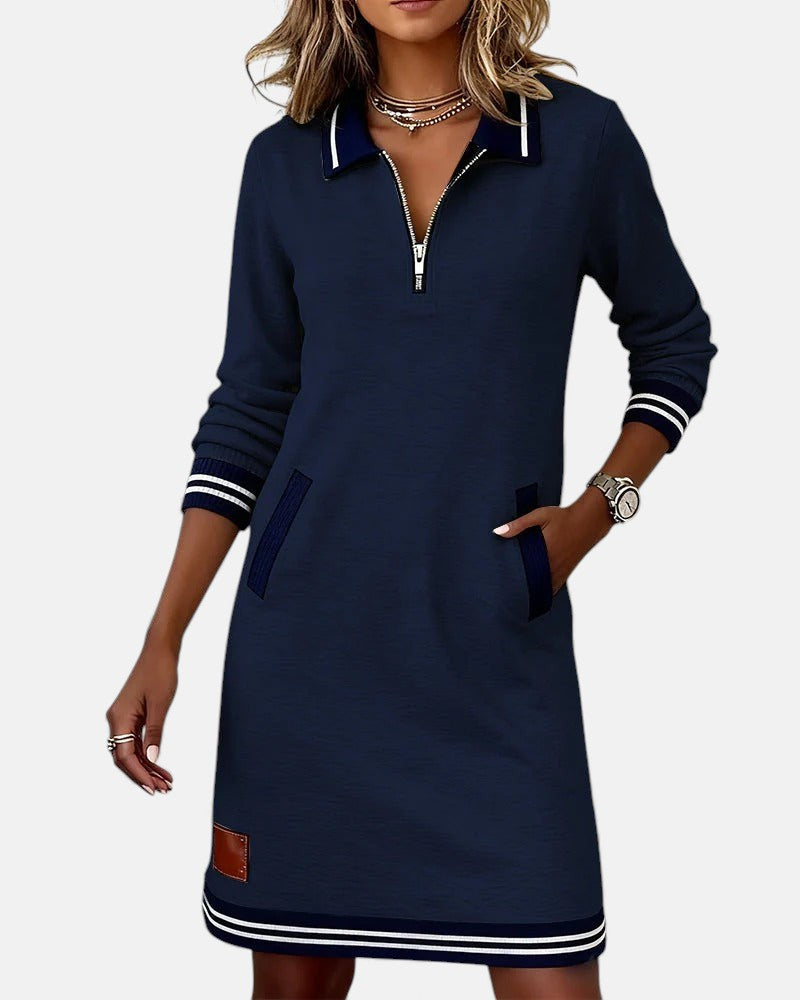 Chic Long-Sleeve Cotton Dress