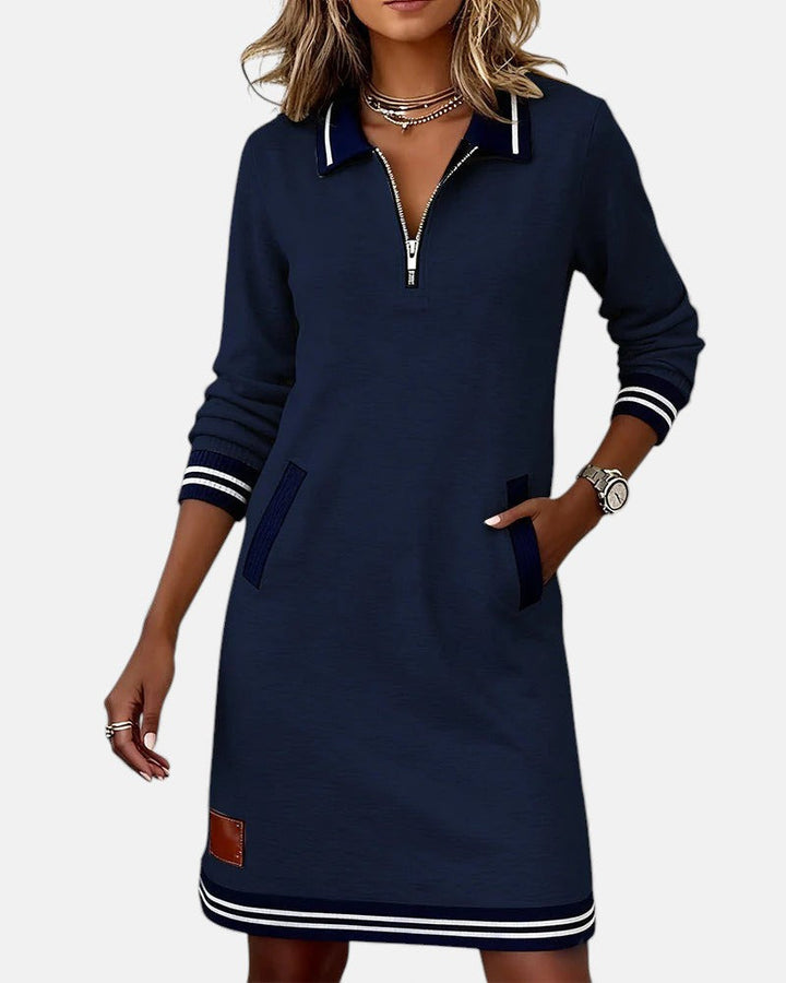 Chic Long-Sleeve Cotton Dress