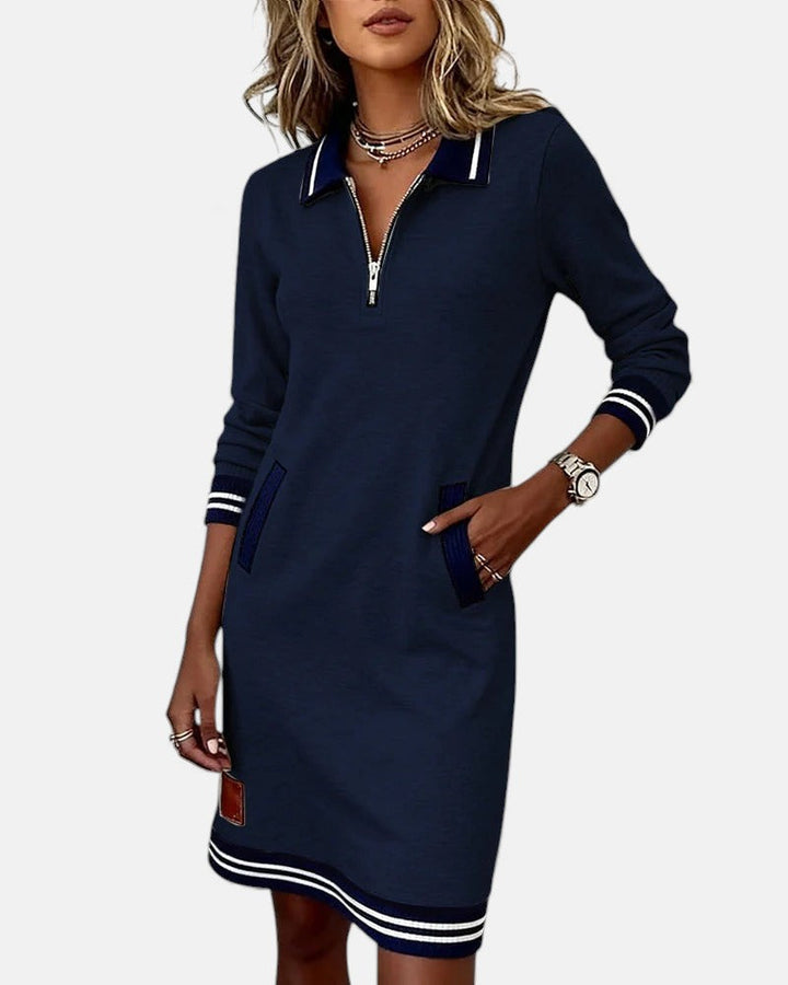Chic Long-Sleeve Cotton Dress