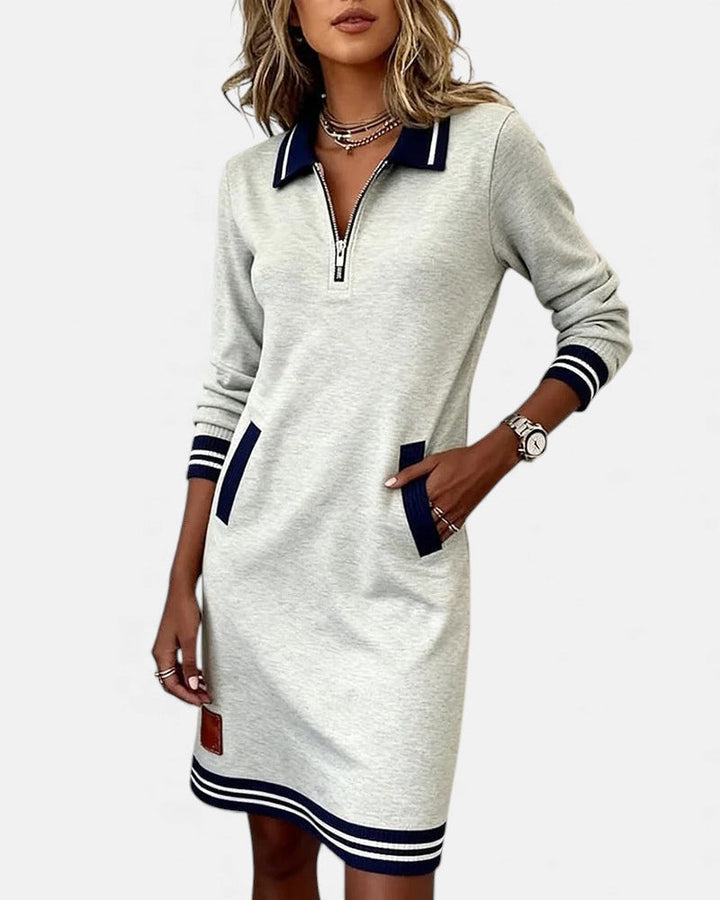 Chic Long-Sleeve Cotton Dress