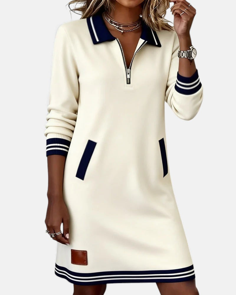 Chic Long-Sleeve Cotton Dress