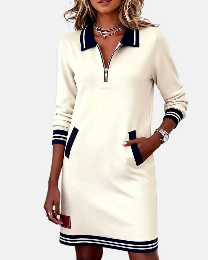 Chic Long-Sleeve Cotton Dress