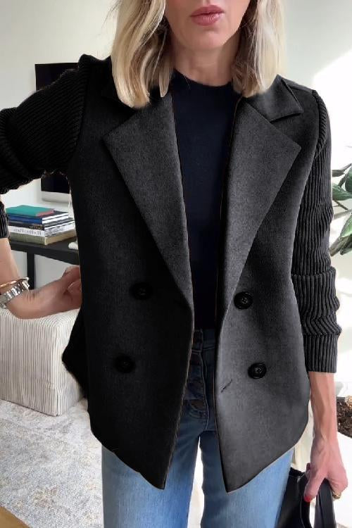 Knit-Sleeve Elegance Jacket