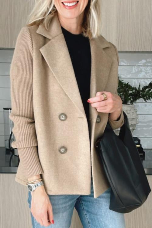 Knit-Sleeve Elegance Jacket