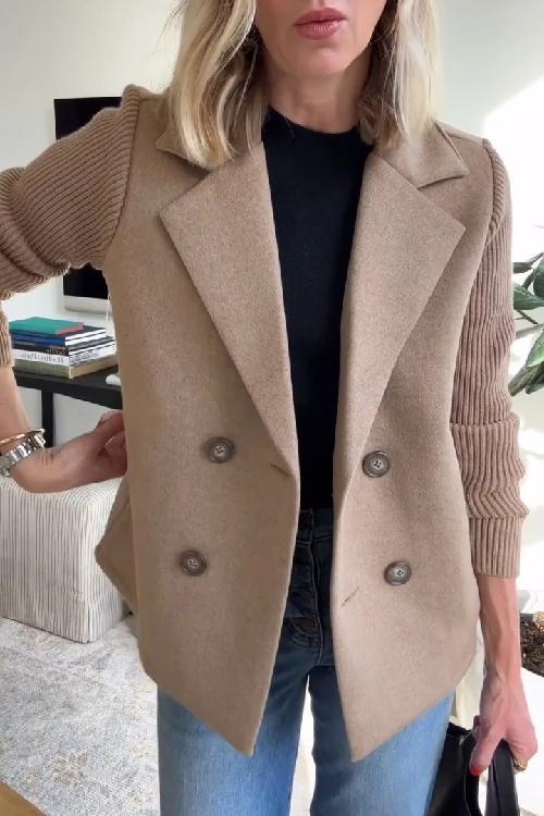 Knit-Sleeve Elegance Jacket