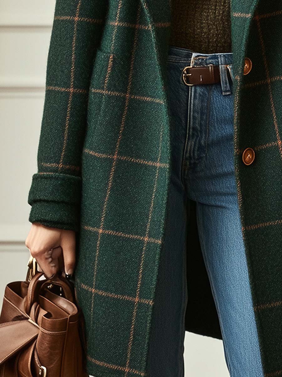 Timeless Plaid Overcoat