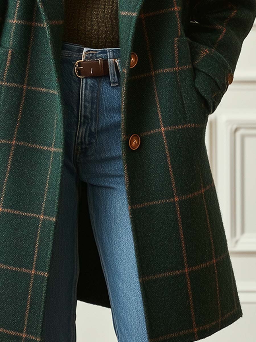Timeless Plaid Overcoat