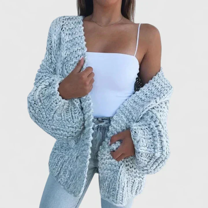 Luxe Knit Cardigan with Elegant Draping