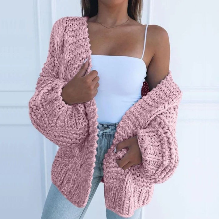 Luxe Knit Cardigan with Elegant Draping