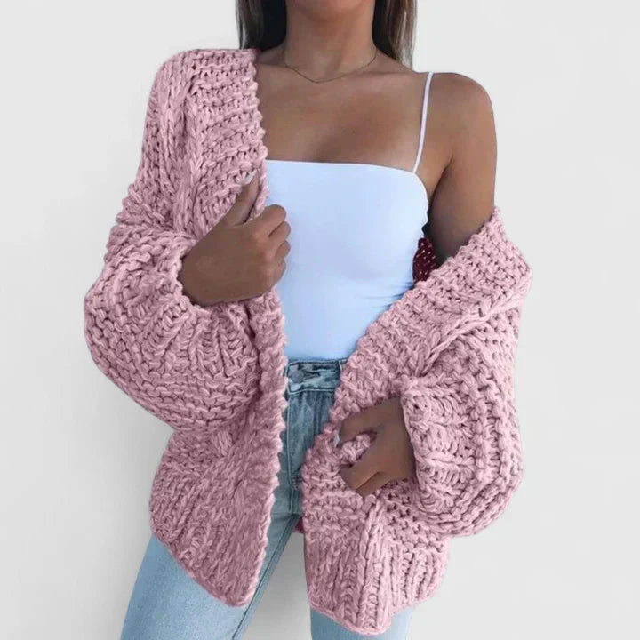 Luxe Knit Cardigan with Elegant Draping