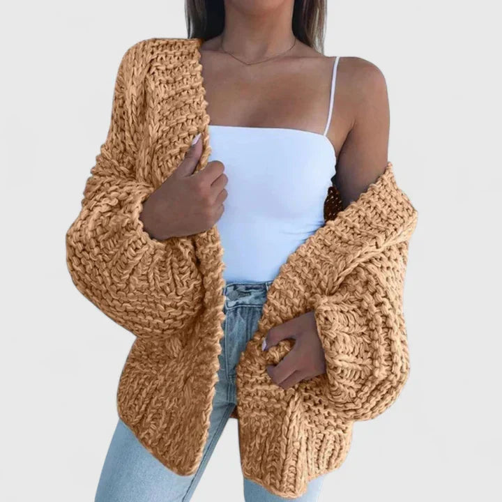 Luxe Knit Cardigan with Elegant Draping