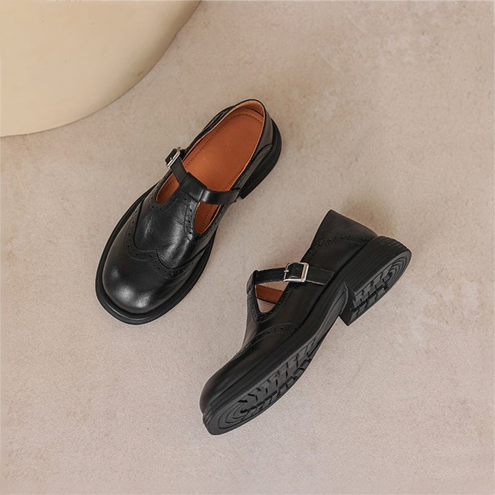 Leather Mary Janes with Timeless Elegance