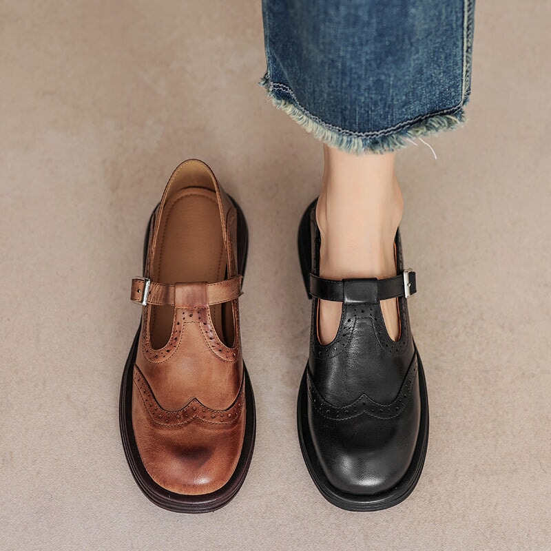 Leather Mary Janes with Timeless Elegance