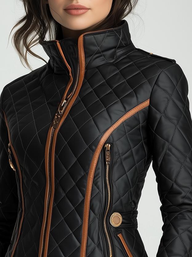 Diamond-Quilted Padded Jacket in Lillian