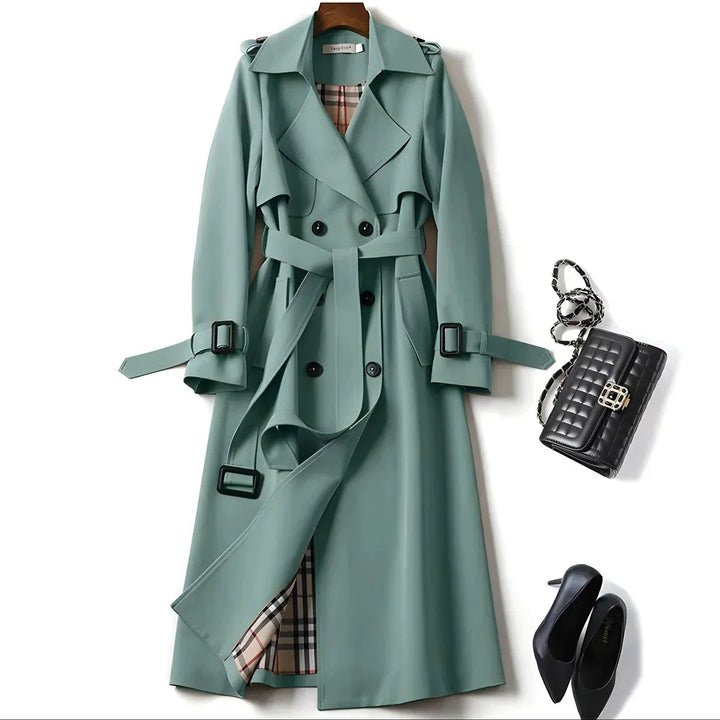 Jade Trench Coat with Elegant Silhouette